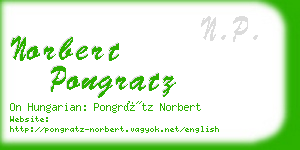 norbert pongratz business card